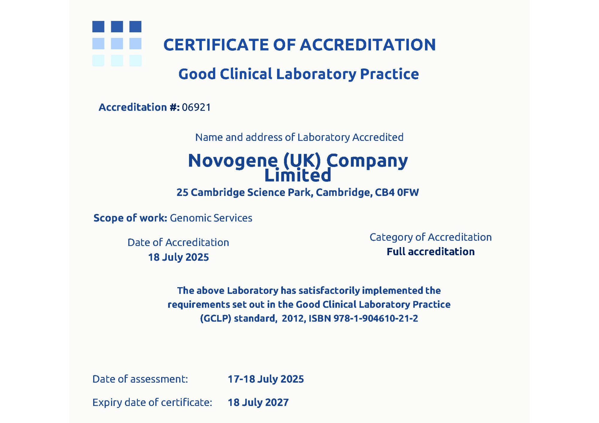 GCLP Accreditation