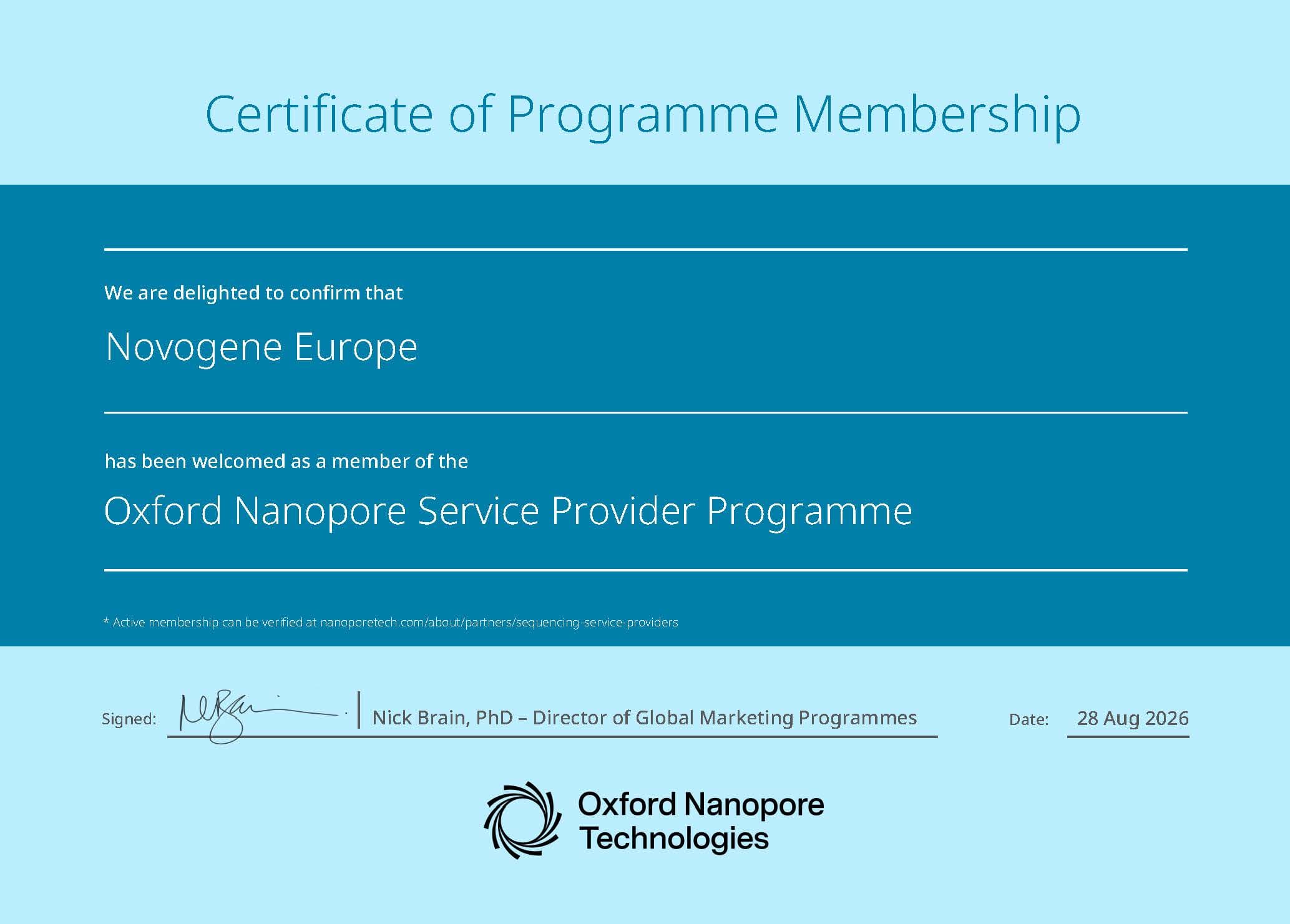 Oxford Nanopore Member